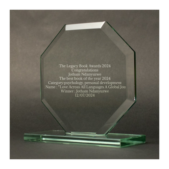 Octagonal Distinction Glass Trophy - Large