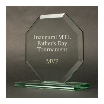 Octagonal Distinction Glass Trophy - Large