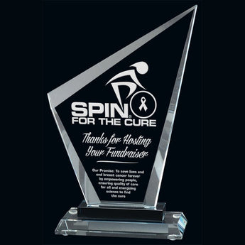 Directional Arrow Glass Award - Medium